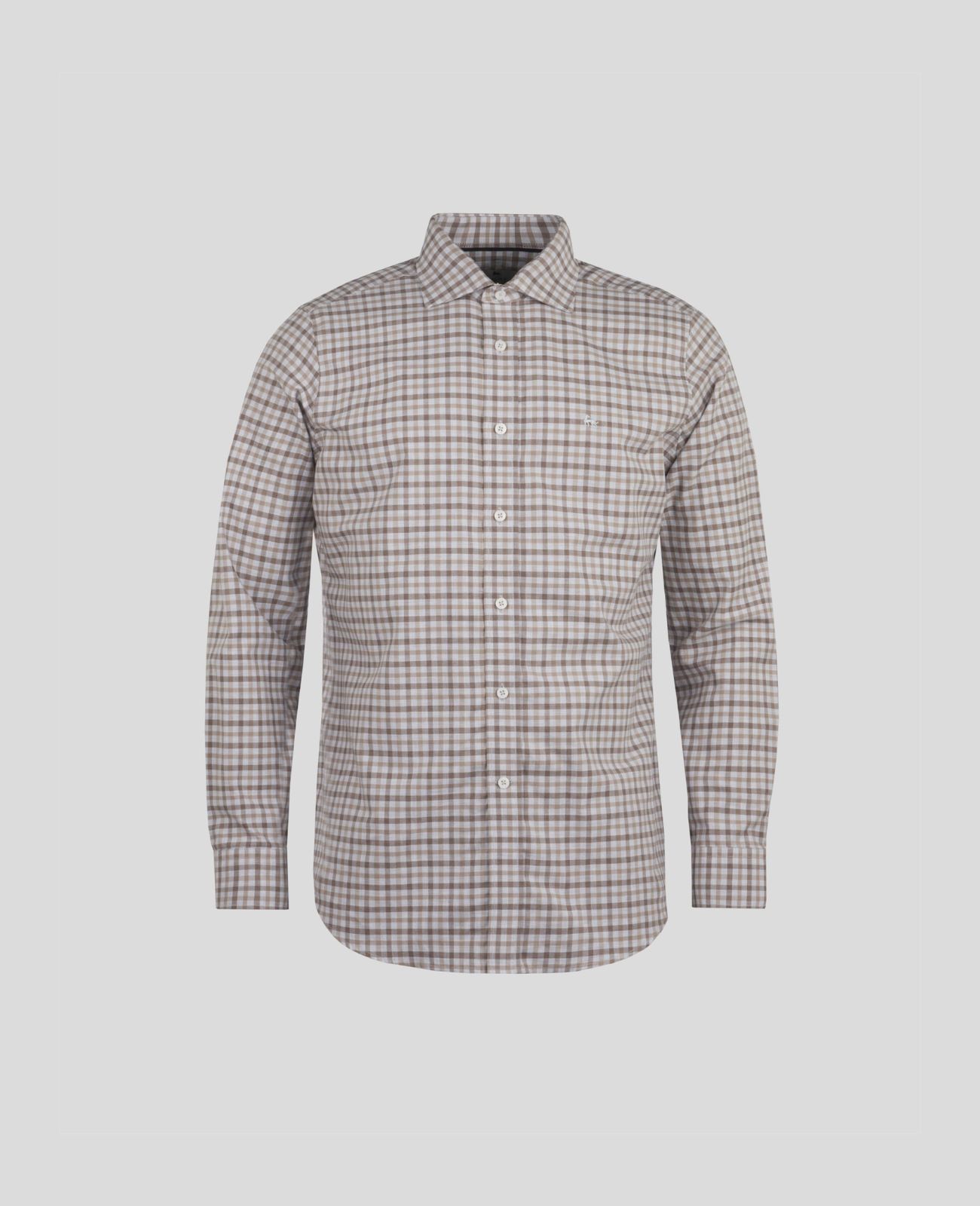 Tullagh Cotton Shirt in Brown Gingham